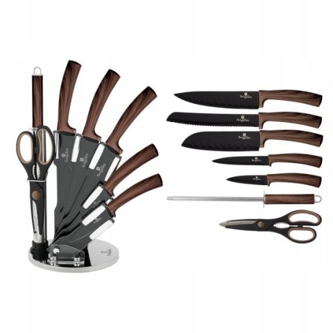 Zestaw noży BERLINGER HAUS 8el STAL MAHOŃ BLOK