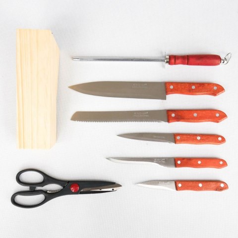 Zestaw noży w bloku drewnianym 7el. NIEMIECKIE!
