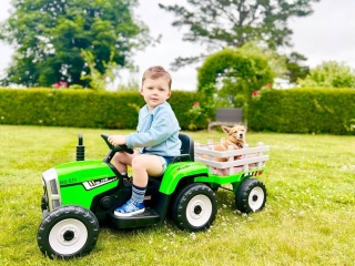 SUPER TRAKTOR BLOW - NA AKUMULATOR Z PRZYCZEPĄ, XMX611 ZIELONY