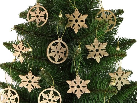 Świąteczne Bombki Drewniane Gwiazdy Ozdoba Na Choinkę