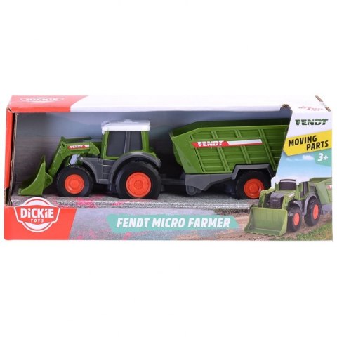 DICKIE Farm Traktor Fendt z Łyżką i Przyczepą 18cm
