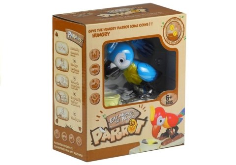 Skarbonka Papuga Zjada Monety Nauka Oszczędzania Niebieska