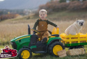 JOHN DEERE traktor z przyczepką na akumulator + PILOT