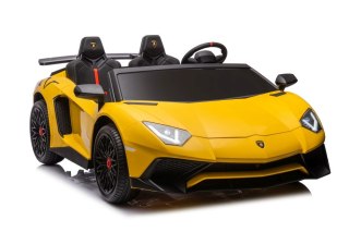 Auto na akumulator XXL Lamborghini Aventador SV STRONG 200W bezszczotkowy silnik 24V żółty