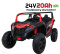 Buggy ATV Strong Racing dla 2 dzieci Złoty + Silnik bezszczotkowy + Pompowane koła + Audio LED Czerwony