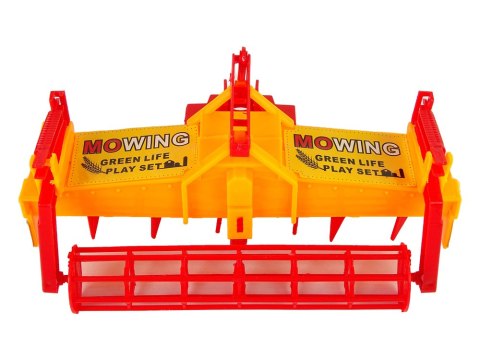 Czerwony Traktor z Pomarańczowym Kultywatorem Napęd