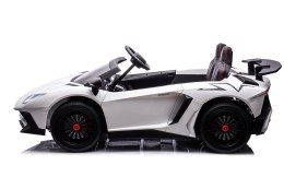 Auto na akumulator XXL Lamborghini Aventador SV STRONG 200W bezszczotkowy silnik 24V Biały