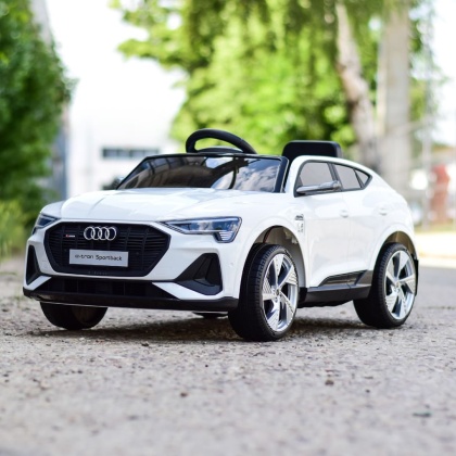 Auto na akumulator Audi E-Tron Sportback Biały 4x4 12V 7Ah - POWIĘKSZONY AKUMULATOR