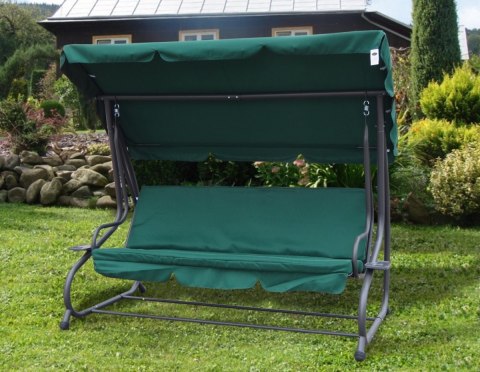 Huśtawka Ogrodowa Regulowana Siedzisko Textylina 2x1 Zielona