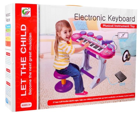 Keyboard Werble MP3 USB 3 Oktawy Różowy