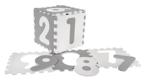 Antybakteryjna Mata Puzzle Liczby Szara
