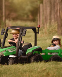 Wielki Traktor na akumulator z przyczepą 4x4 + kabina