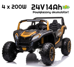 Auto na akumulator MEGA Buggy ATV Racing 4x4 ZLOTY 24V 14Ah 4x200W