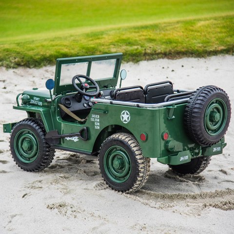 Pojazd Retro Wojskowy 24V 4x4 Zielony