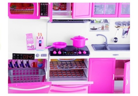 Kuchnia Dla Lalek Z Akcesoriami Świeci Gra Różowa