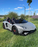 Auto na akumulator XXL Lamborghini Aventador SV STRONG 200W bezszczotkowy silnik 24V Szary / Srebrny