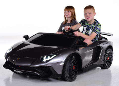 Auto na akumulator XXL Lamborghini Aventador SV STRONG 200W bezszczotkowy silnik 24V Szary / Srebrny