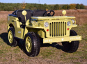 Pojazd Retro Wojskowy 4x4 Piaskowy 12V JH-101 WILLYS