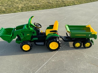 ZESTAW John DEERE koparka + przyczepka dwuosiowa HALF PIPE