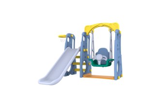 Zjeżdżalnia Huśtawka Koszykówka 3w1 Błękitna