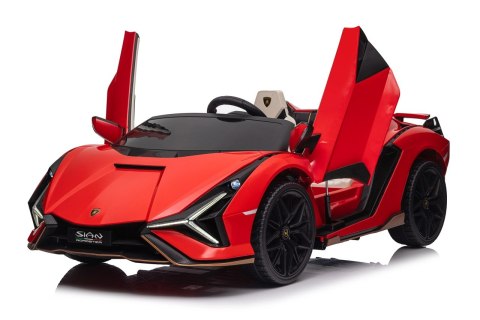 Auto na akumulator dwuosobowe Lamborghini SIAN Czerwony 4x100W 24V