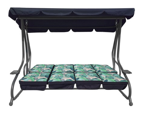 Ogromna Huśtawka Ogrodowa Siedzisko Plecionka 2x1 Liście Monstery