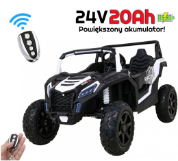 Pojazd Buggy ATV STRONG Racing Biały POWIĘKSZONY AKUMULATOR 24V 20Ah + PILOT AWARYJNY