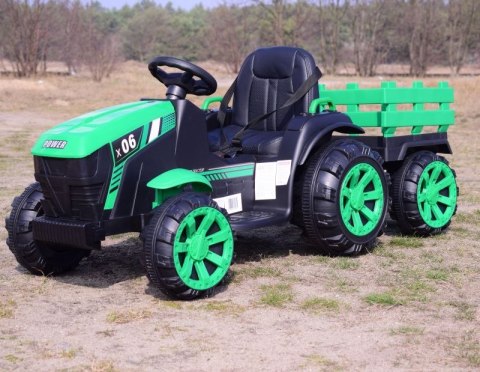 WIELKI TRAKTOR NA AKUMULATOR Z PRZYCZEPĄ "POWER 06", MIĘKKIE SIEDZENIE/WH-777