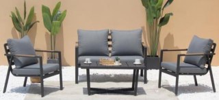 Meble Ogrodowe Aluminiowe Sofa + Dwa Fotele + Stolik
