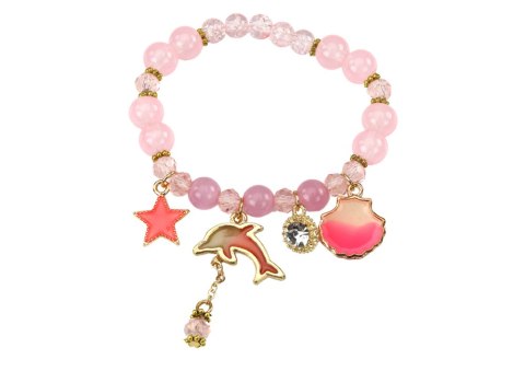 Bransoletka Na Gumce Delfin Gwiazdka Muszelka Różowa