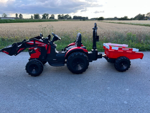 Wielki traktor/koparka na akumulator 720-T z przyczepką 24V 2x200W + POWIĘKSZONY AKUMULATOR [SX2068]