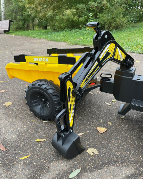 Wielki traktor/koparka na akumulator 720-T z przyczepką 24V 2x200W + POWIĘKSZONY AKUMULATOR [SX2068]