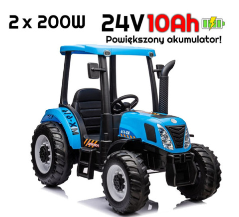 Traktor Na Akumulator A011 NEW HOLLAND T7 24V 2x200W + POWIĘKSZONY AKUMULATOR