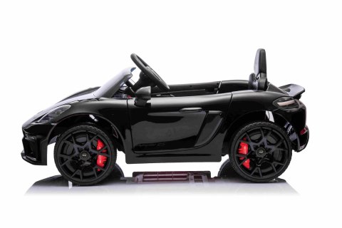 Autko na akumulator Porsche 718 Czarny + Pilot MP3 światła pasy