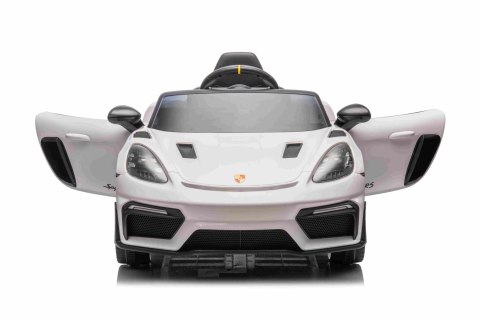 Autko na akumulator Porsche 718 Biały + Dotykowy EKRAN MP4 Pilot MP3 światła pasy