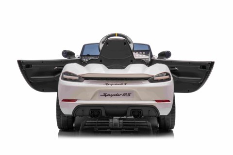 Autko na akumulator Porsche 718 Biały + Dotykowy EKRAN MP4 Pilot MP3 światła pasy