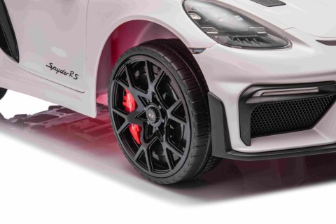 Autko na akumulator Porsche 718 Biały + Dotykowy EKRAN MP4 Pilot MP3 światła pasy