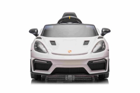 Autko na akumulator Porsche 718 Biały + Dotykowy EKRAN MP4 Pilot MP3 światła pasy