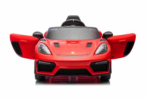 Autko na akumulator Porsche 718 Czerwony + Dotykowy EKRAN MP4Pilot MP3 światła pasy