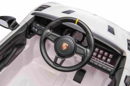 Autko na akumulator Porsche 718 LAKIEROWANY Biały + Pilot MP3 światła pasy