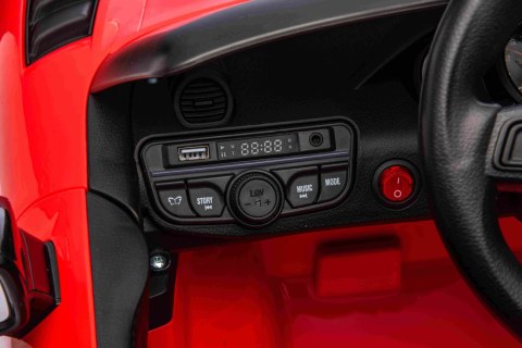 Autko na akumulator Porsche 718 LAKIEROWANY Czerwony + Pilot MP3 światła pasy