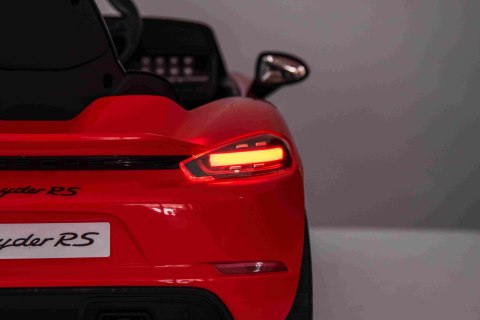 Autko na akumulator Porsche 718 LAKIEROWANY Czerwony + Pilot MP3 światła pasy