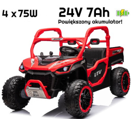 Auto na akumulator Farmer Truck UTV Racing 24V 4x75W + KIPER Czerwony