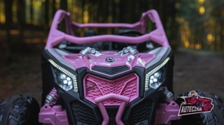 Pojazd Buggy CAN-AM Maverick DELUXE + POMPOWANE KOŁA 4x200W 2x24V10Ah Różowy