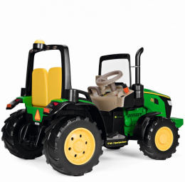 Traktorek John Deere Dual Force dwuosobowy PEG PEREGO + Przyczepka