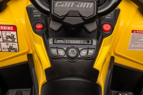 Quad Can Am Outlander 4x4 na akumulator 12V 14Ah + PILOT Żółty