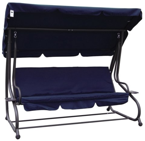 Huśtawka Ogrodowa Siedzisko Textylina 2x1 Granatowa