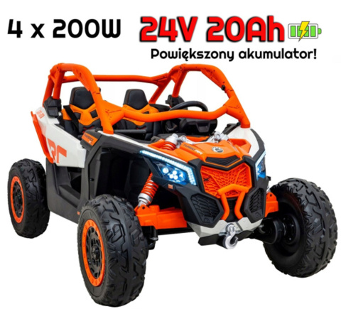 Pojazd Buggy CAN-AM Maverick 3 Turbo RR Pomarańczowy 4x200W 24V DK-CA001