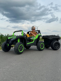 ZESTAW Przyczepa + MEGA Buggy ATV Racing 4x4 Zielony 24V 21Ah