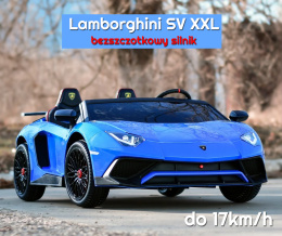 Auto na akumulator XXL Lamborghini Aventador SV STRONG 200W bezszczotkowy silnik 24V Niebieski